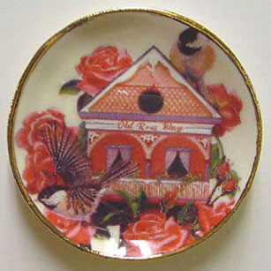 Dollhouse Miniature Large Bird House Platter